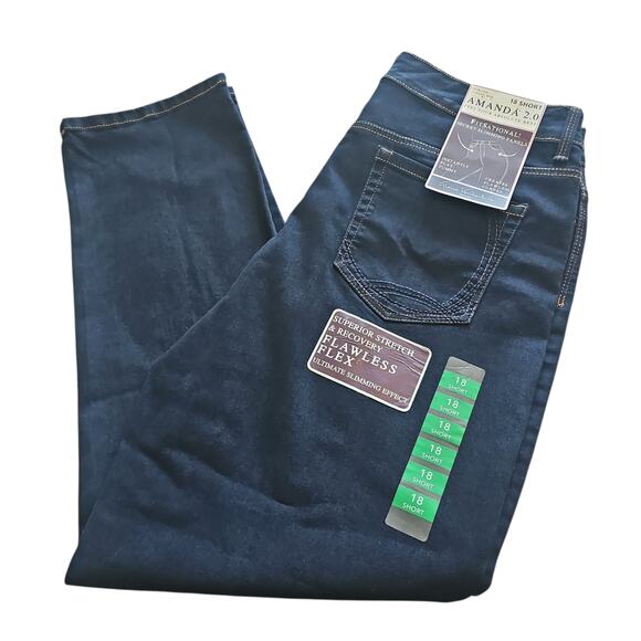 NWT Gloria Vanderbilt Slim Leg Jeans Womens 18 Short Amanda 2.0 Slimming - Picture 5 of 11